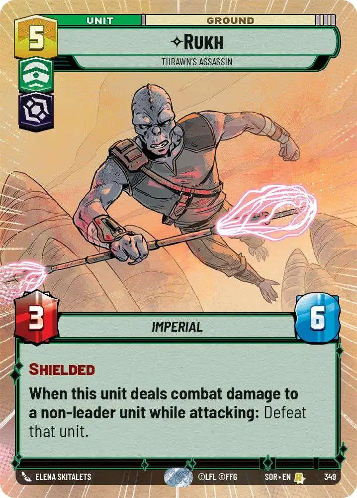 Star Wars: Unlimited Trading Card Game Spark of Rebellion Rare Rukh - Thrawn's Assassin #349 [Hyperspace]