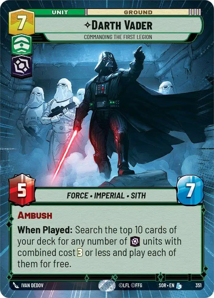 Star Wars: Unlimited Trading Card Game Spark of Rebellion Legendary Darth Vader - Commanding the First Legion #351 [Hyperspace]