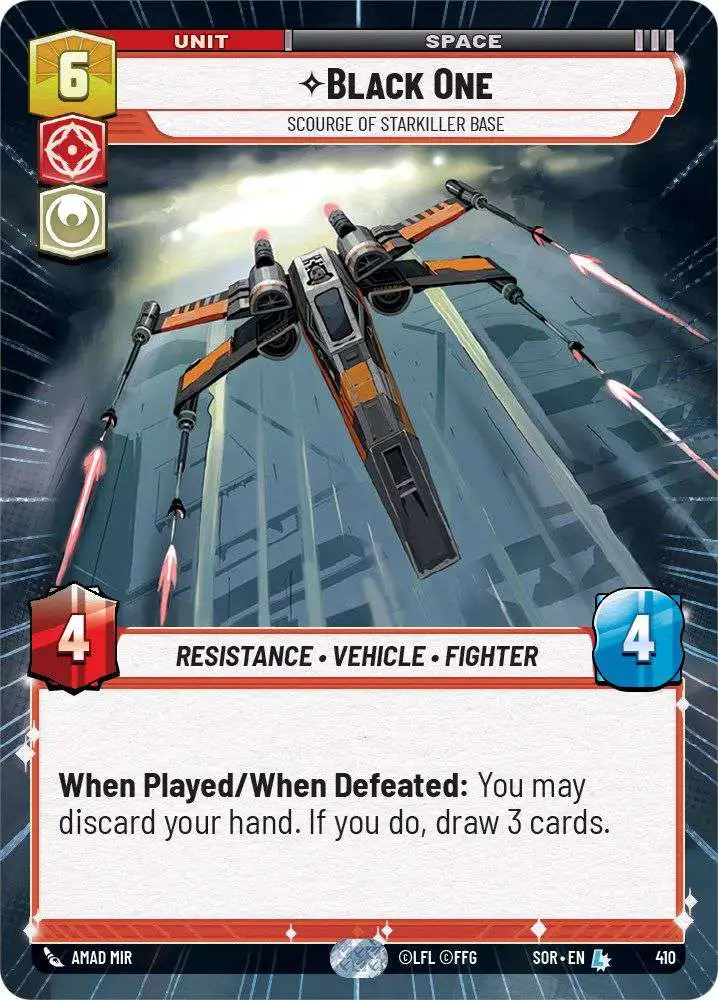 Star Wars: Unlimited Trading Card Game Spark of Rebellion Legendary Black One - Scourge of Starkiller Base #410 [Hyperspace]