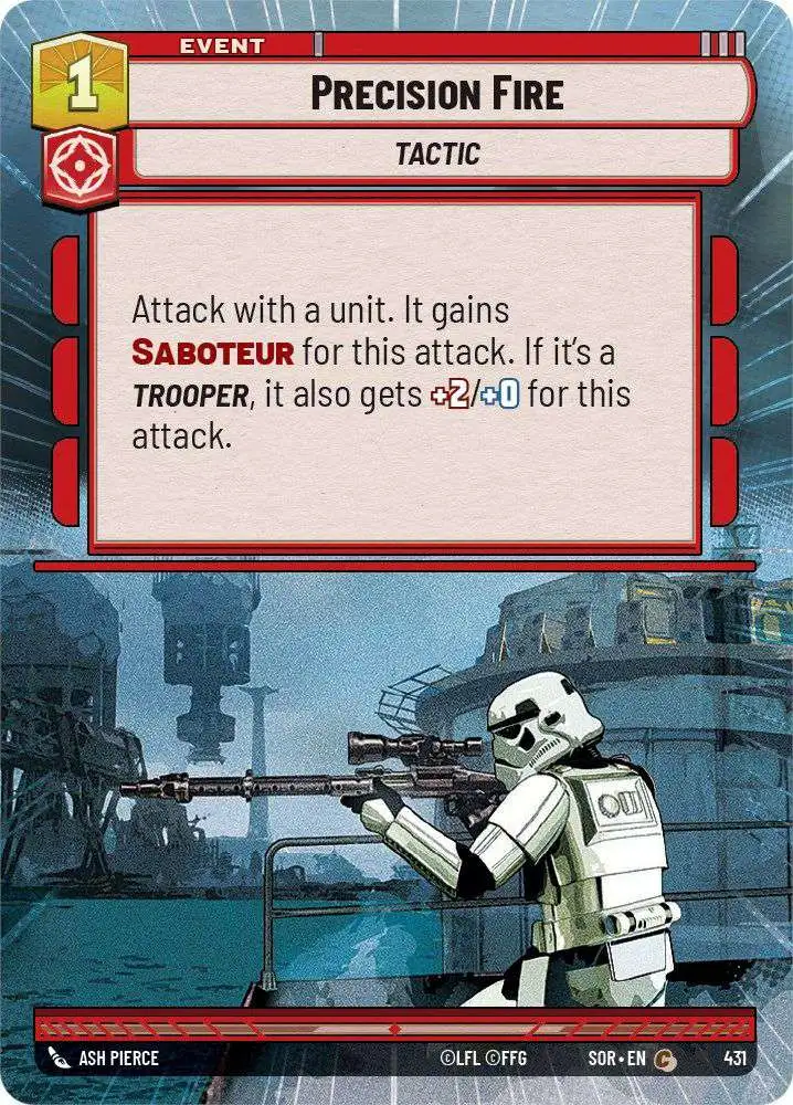 Star Wars: Unlimited Trading Card Game Spark of Rebellion Common Precision Fire #431 [Hyperspace]