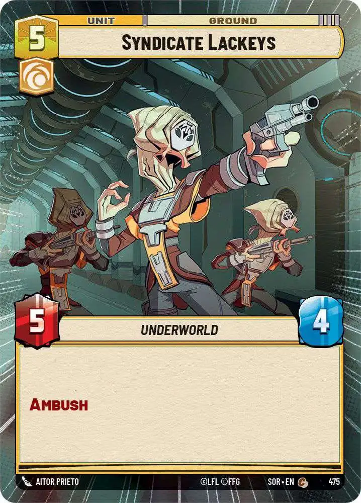 Star Wars: Unlimited Trading Card Game Spark of Rebellion Common Syndicate Lackeys #475 [Hyperspace]