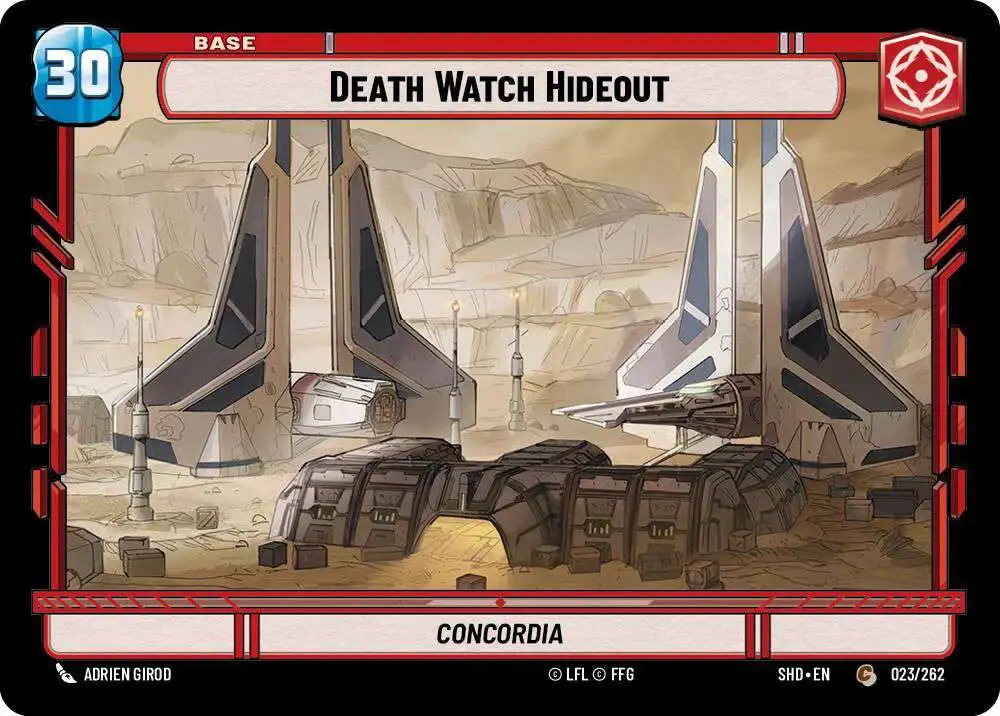 Star Wars: Unlimited Trading Card Game Shadows of the Galaxy Common Death Watch Hideout // Shield #023 // T02