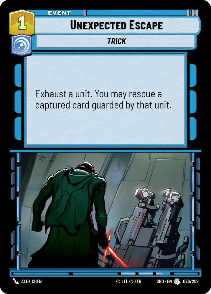 Star Wars: Unlimited Trading Card Game Shadows of the Galaxy Uncommon Unexpected Escape #076