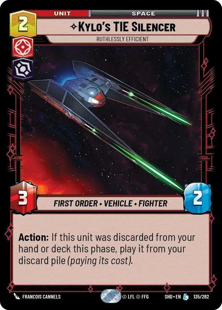 Star Wars: Unlimited Trading Card Game Shadows of the Galaxy Legendary Kylos TIE Silencer - Ruthlessly Efficient #135