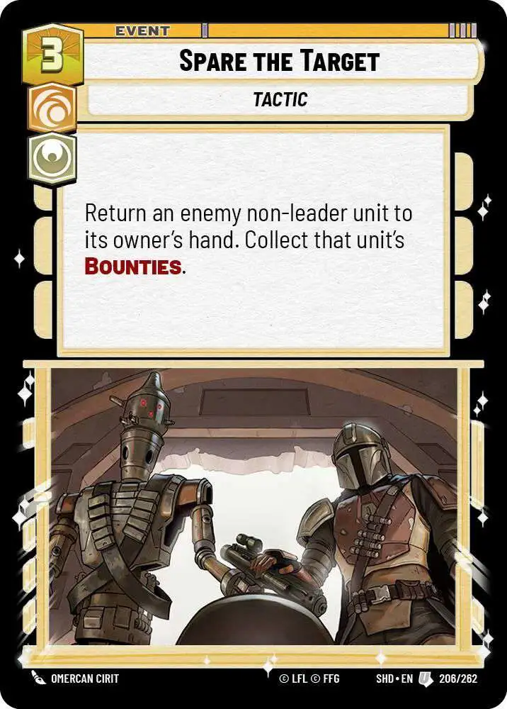 Star Wars: Unlimited Trading Card Game Shadows of the Galaxy Uncommon Spare the Target #206