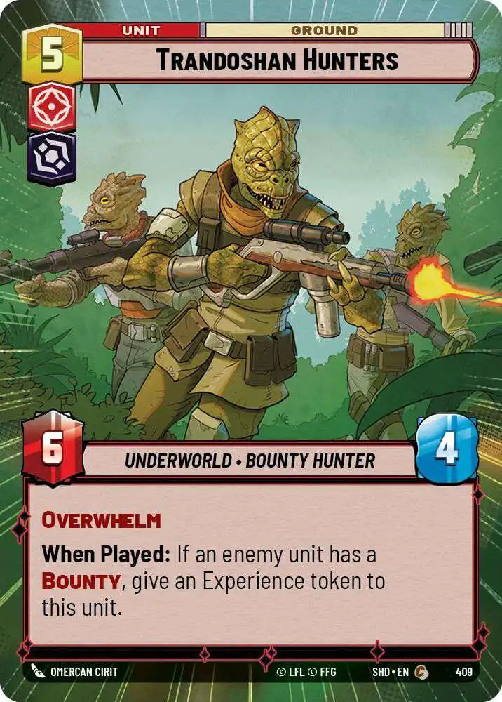 Star Wars: Unlimited Trading Card Game Shadows of the Galaxy Common Trandoshan Hunters #409 [Hyperspace]