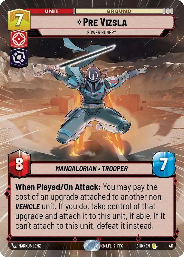 star wars unlimited shadows of the galaxy rare cards Trading Card Game Single Card Pre Vizsla - Power Hungry 411 Hyperspace FOIL you and your opponent face off in exciting head Star Wars: Unlimited Trading Card