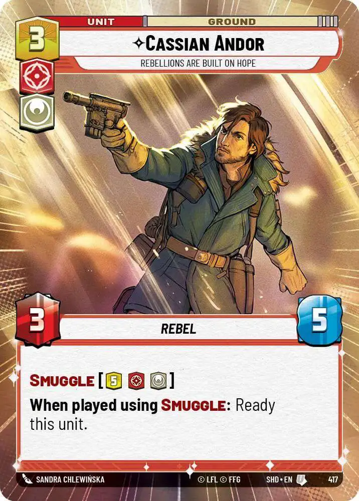 Star Wars: Unlimited Trading Card Game Shadows of the Galaxy Uncommon Cassian Andor - Rebellions Are Built On Hope #417 [Hyperspace FOIL]