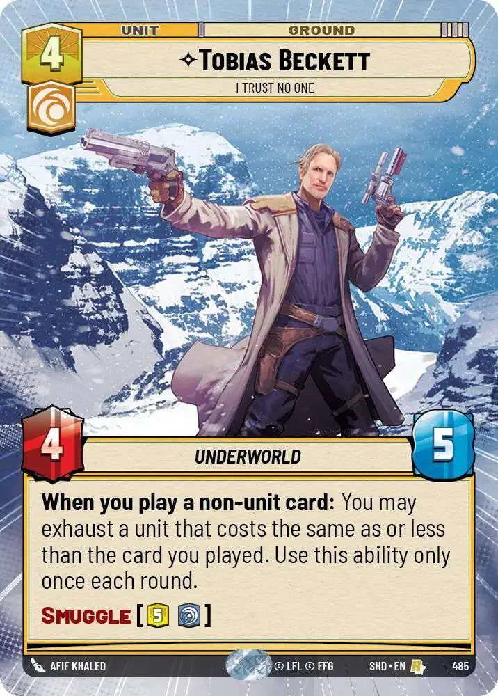 Star Wars Unlimited Trading Card Game Shadows of the Galaxy Single Card Rare Tobias Beckett - I Trust No One 485 Hyperspace FOIL - ToyWiz Star Wars Unlimited Trading Card Game Shadows of the Galaxy Single Card Rare Tobias Beckett - I Trust No One 485 Hyperspace FOIL - ToyWiz