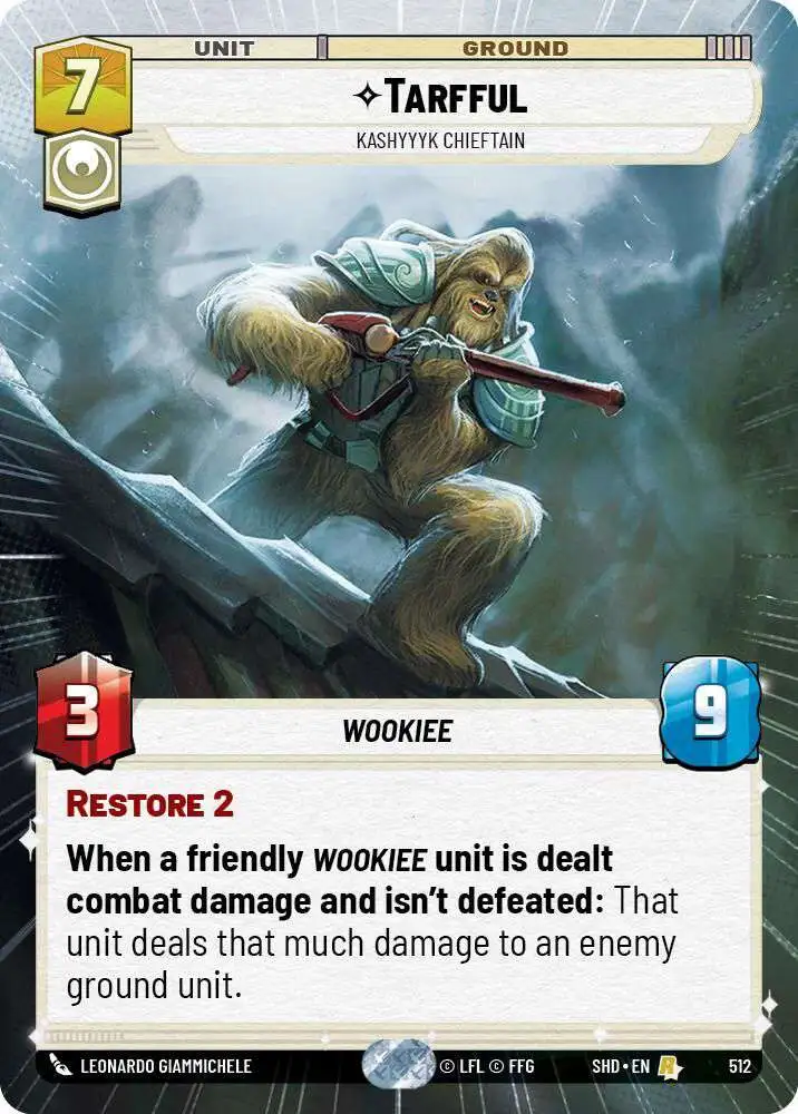 Star Wars: Unlimited Trading Card Game Shadows of the Galaxy Rare Tarfful - Kashyyyk Chieftain #512 [Hyperspace FOIL]