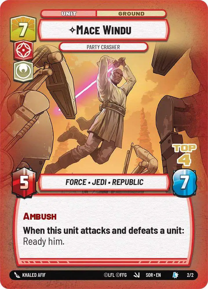 Star Wars: Unlimited Trading Card Game Store Showdown Promos Legendary Mace Windu - Party Crasher #2 [Top 4]