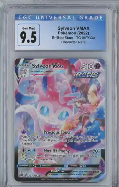 Pokemon Brilliant Stars Sylveon VMAX Character Rare Graded Card TG15 CGC  9.5 NMMint Wizards of the Coast - ToyWiz