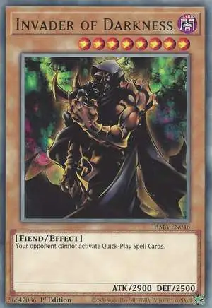 YuGiOh Tactical Masters Rare Invader of Darkness TAMA-EN046