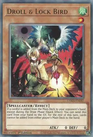 YuGiOh Tactical Masters Rare Droll & Lock Bird TAMA-EN047
