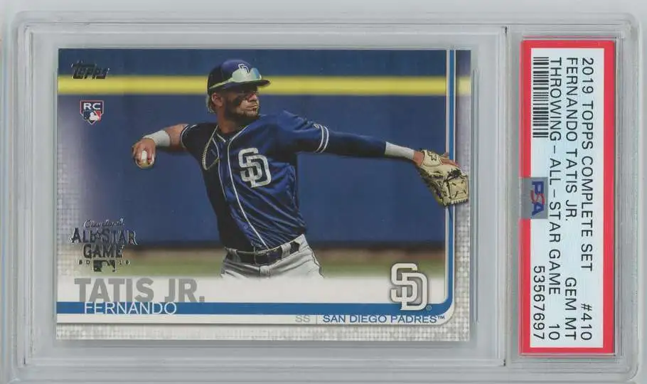MLB 2019 Topps Complete Set Fernando Tatis Jr. All-Star Game Throwing Graded Single Card #410 [Rookie] [PSA 10]
