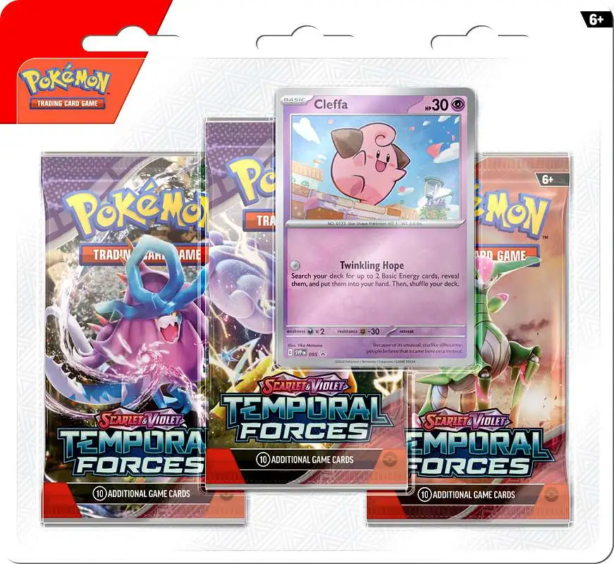 Pokemon Scarlet & Violet Temporal Forces Cleffa Special Edition [3 Booster Packs & 1 Foil Promo Card]