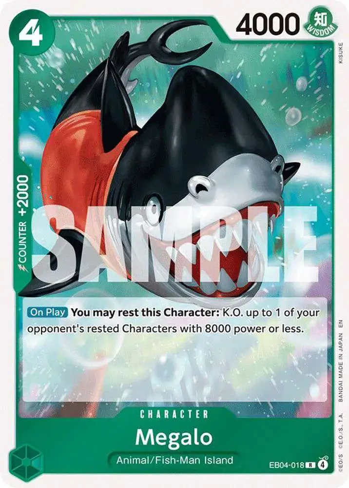 One Piece Trading Card Game The Azure Seas Seven Single Card Rare Megalo  EB04-018 - ToyWiz