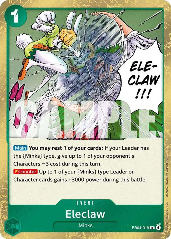 One Piece Trading Card Game The Azure Sea's Seven Rare Eleclaw EB04-019