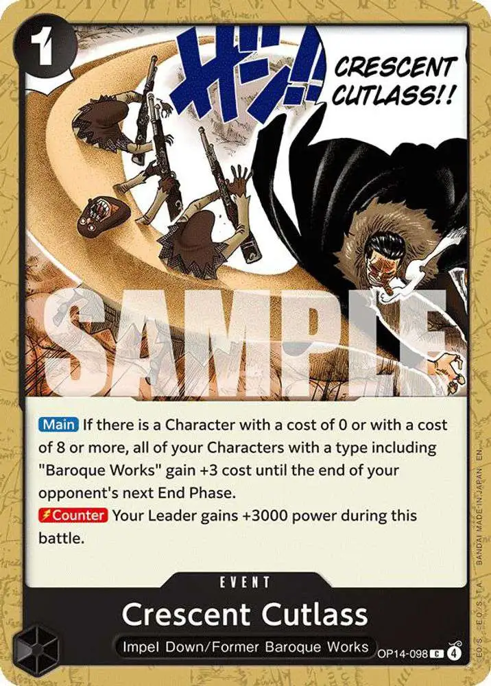 One Piece Trading Card Game The Azure Sea's Seven Common Crescent Cutlass OP14-098