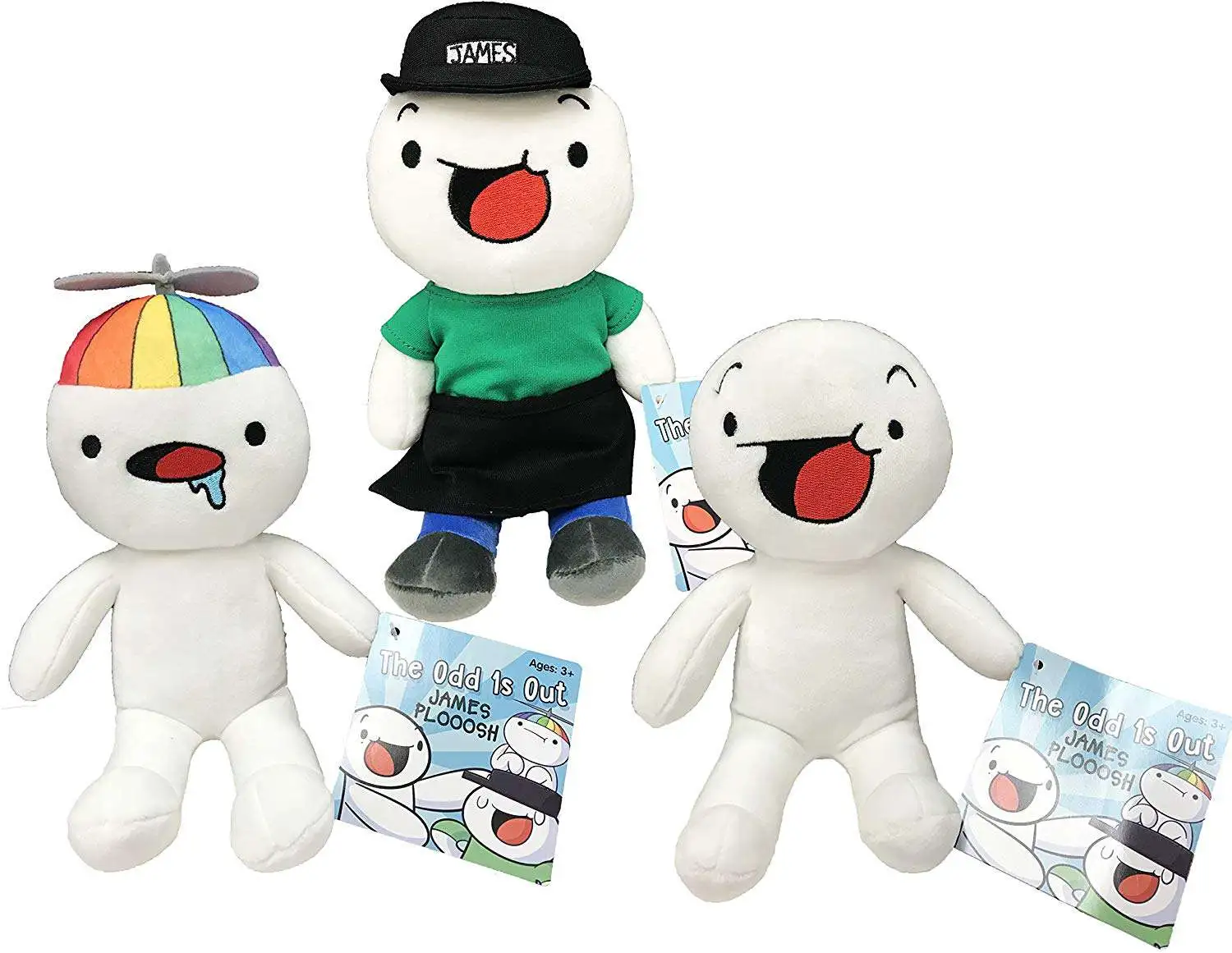 Odd 1s Out Sooubway Ploosh, James Ploosh & Baby James Ploosh 8-Inch Plush [Set of 3]