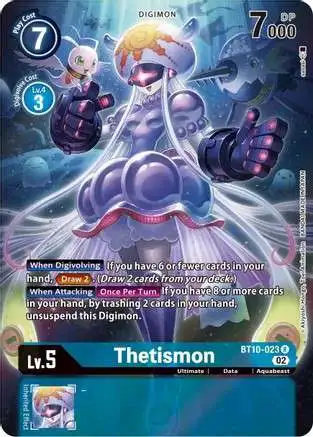 Digimon Trading Card Game XROS Encounter rare Foil Thetismon Alternate Art BT10-023
