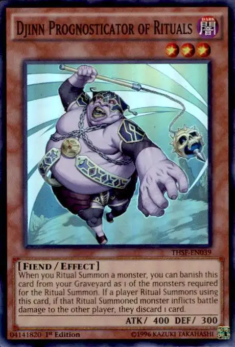 YuGiOh The Secret Forces Super Rare Djinn Prognosticator of Rituals THSF-EN039
