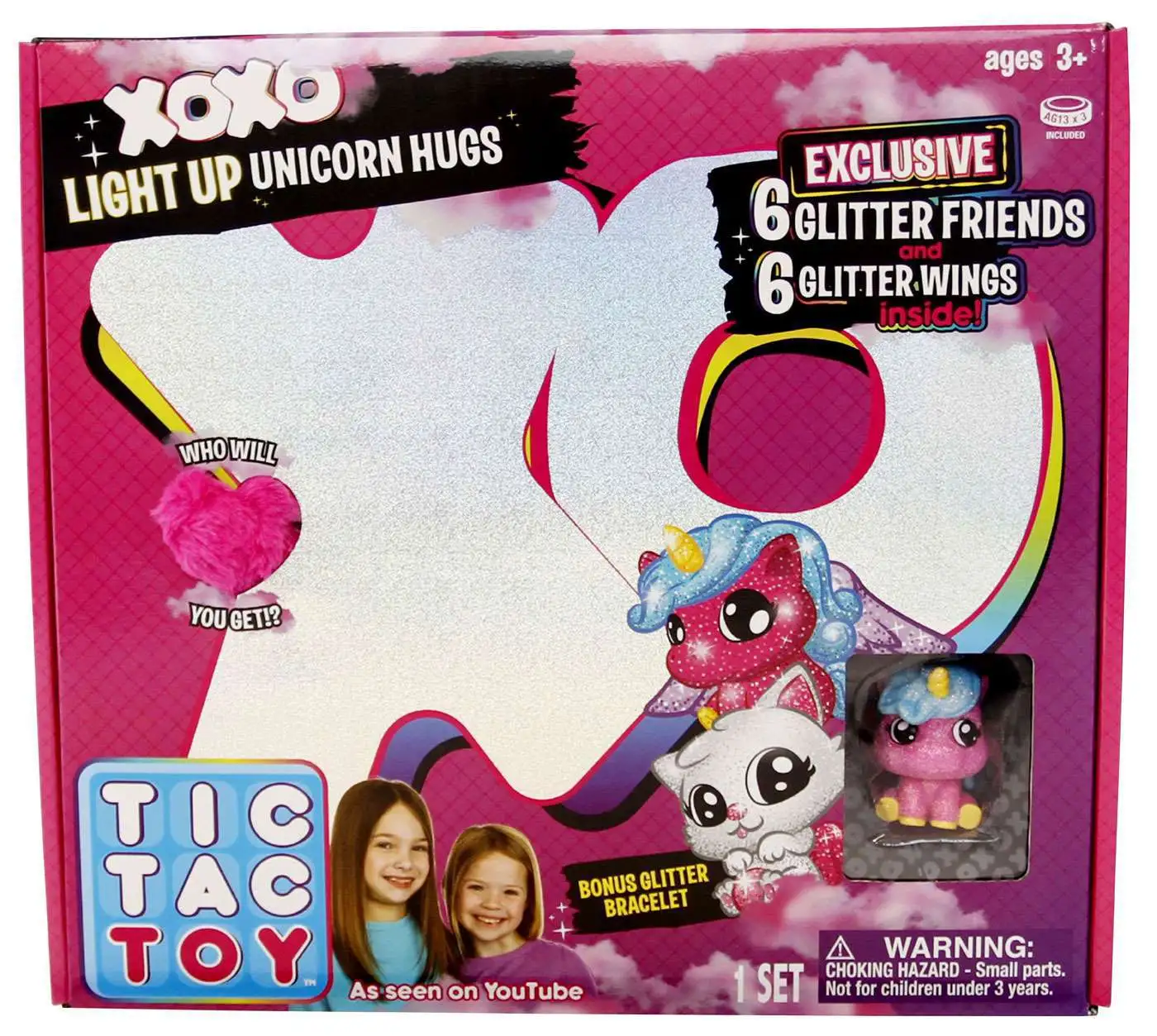 Tic Tac Toy XOXO Hugs Plush, Pink