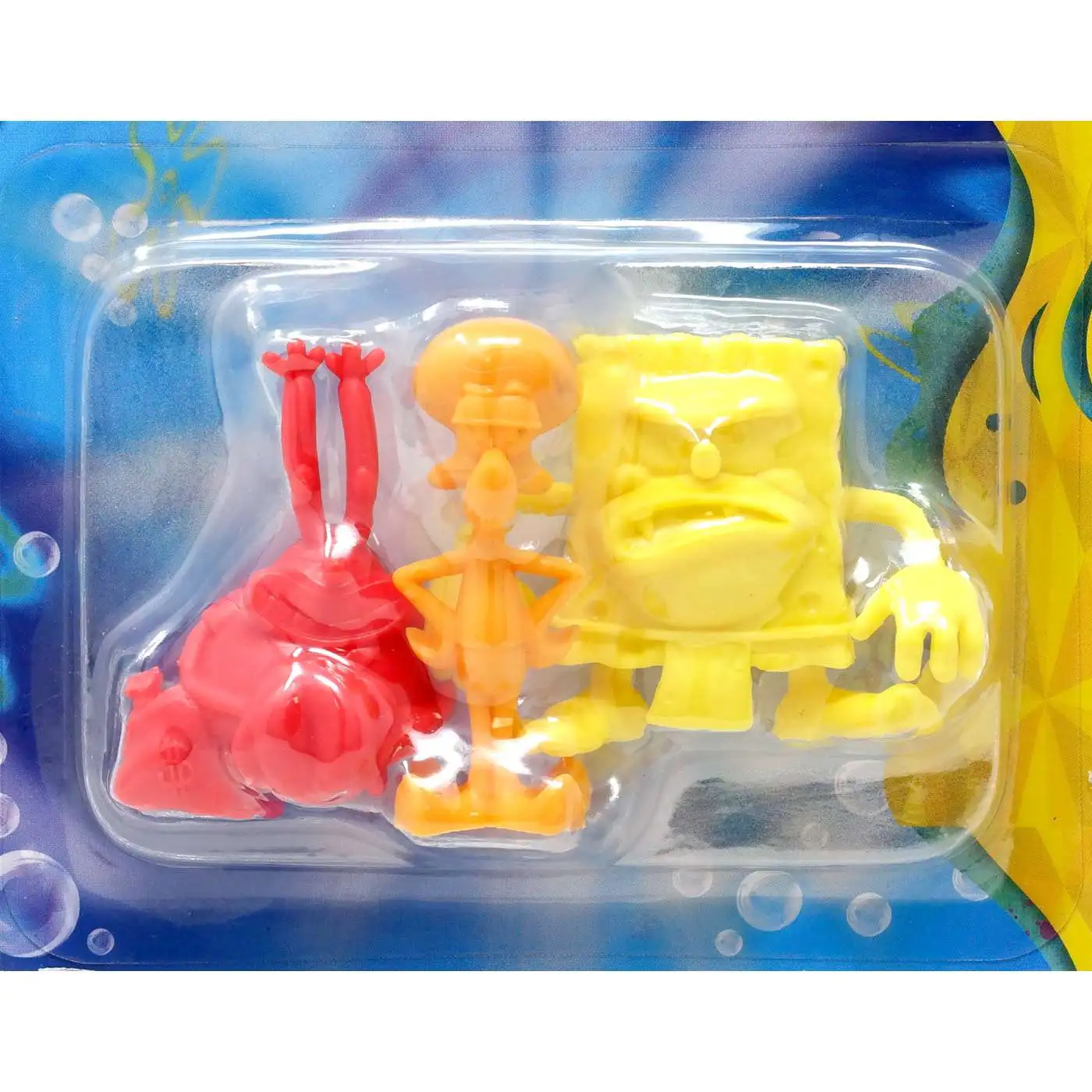 Spongebob Squarepants Tiny Mights Mr. Krabs, Squidward & Caveman Spongebob 2-Inch Mini Figure 3-Pack
