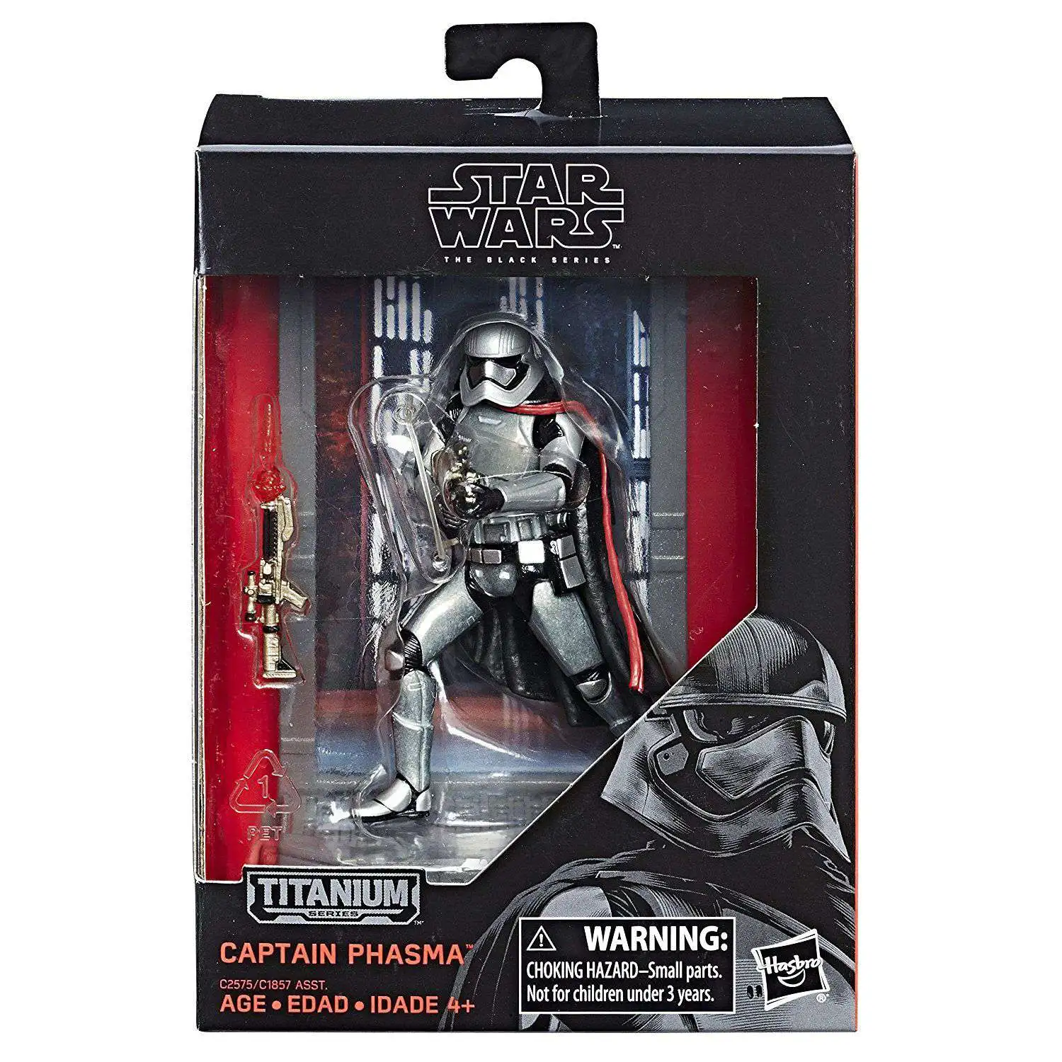 Disney Star Wars The Force Awakens 40th Anniversary Black Titanium Series 2 Captain Phasma Die Cast Action Figure