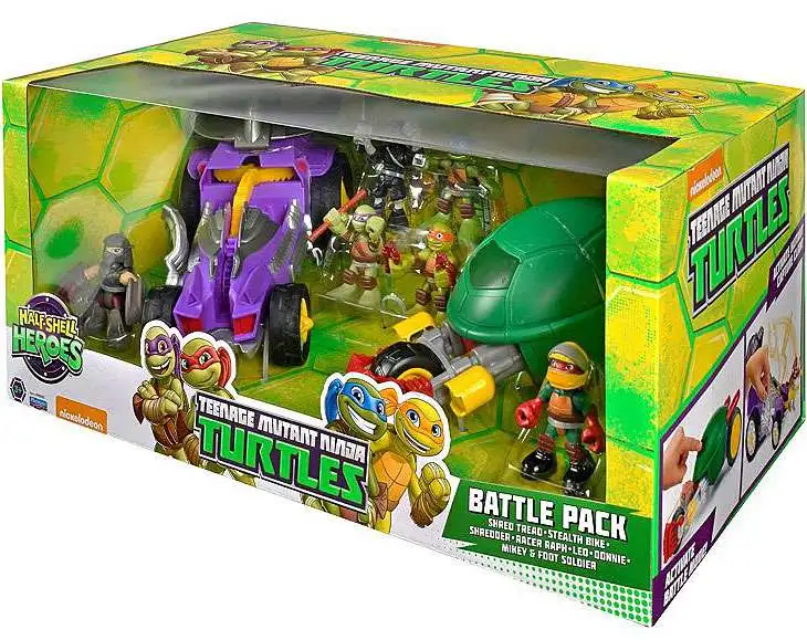 Set of 4 2016 Playmates TMNT Ninja Turtles Half-Shell Heroes Construction 