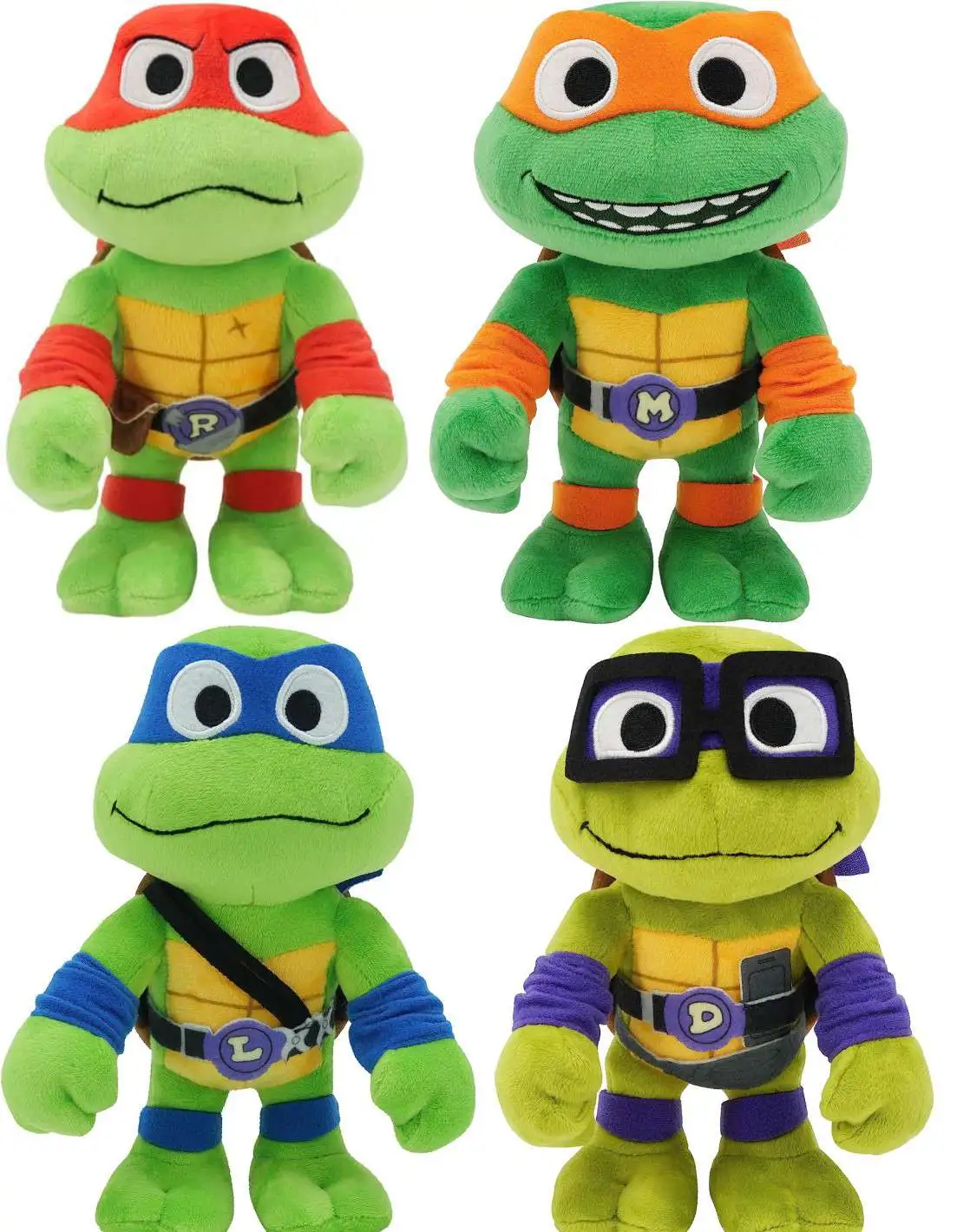 Teenage Mutant Ninja Turtles: Mutant Mayhem Plush Toys 4 Pack of 8 Inch  Leonardo, Michelangelo, Raphael and Donatello, TMNT Movie
