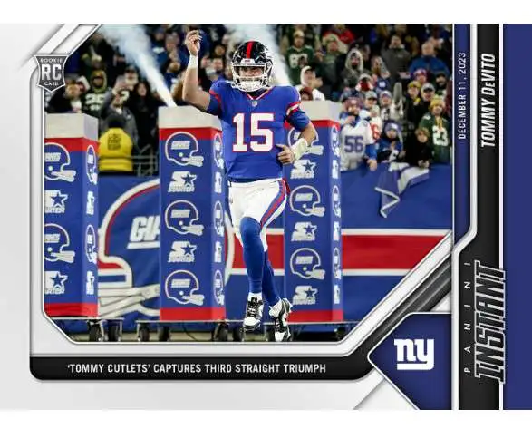 NFL New York Giants 2023 Panini Instant Football Tommy Devito #85 [Rookie, Tommy "Cutlets" Captures 3rd Straight Triumph]