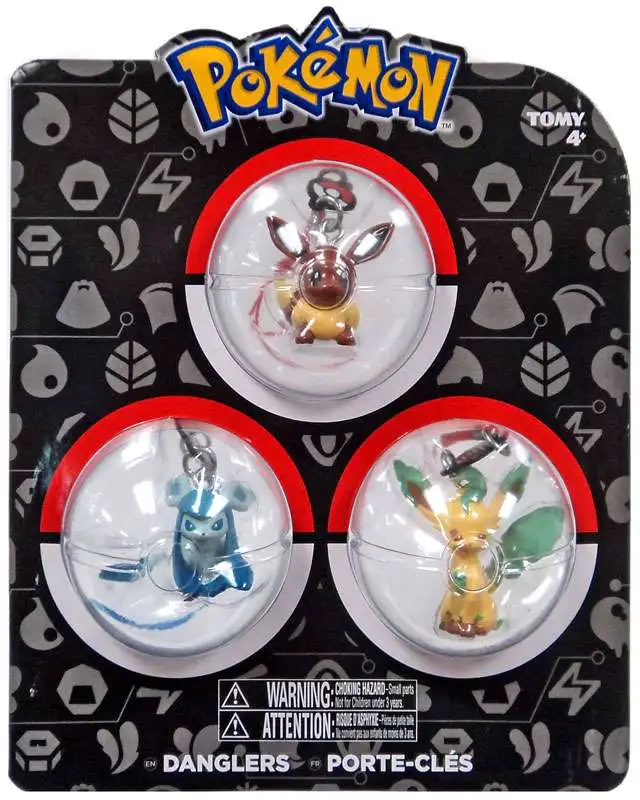 Pokemon Danglers Eevee, Glaceon, & Leafeon 3-Inch Dangler 3-Pack