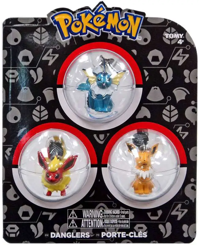 Pokemon Danglers Vaporeon, Flareon, & Jolteon 3-Inch Dangler 3-Pack