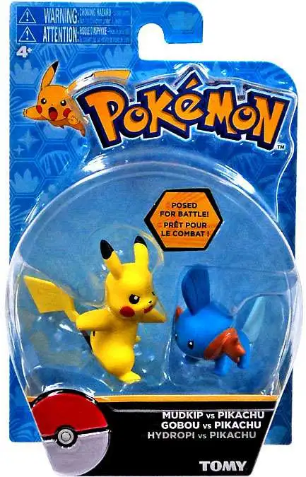 Pokemon Action Pose Mudkip vs. Pikachu 2-Inch Mini Figure 2-Pack [Loose]