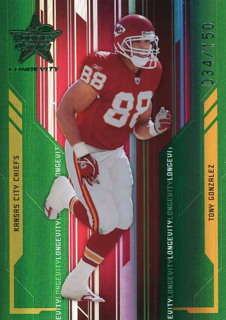 NFL 2005 Leaf Rookies & Stars 34/150 Emerald Tony Gonzalez #49 [Longevity]