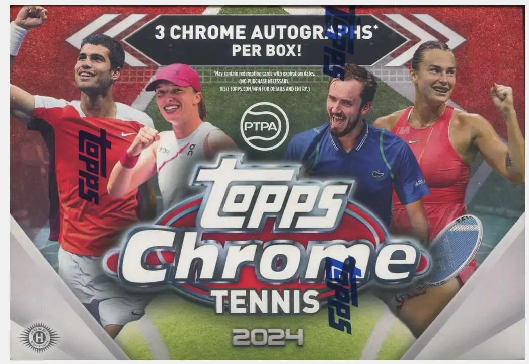 PTPA Topps 2024 Chrome Tennis Trading Card DELIGHT Box [1 Pack, 3 Autographs]
