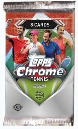 PTPA Topps 2024 Chrome Tennis Trading Card HOBBY Pack [8 Cards]