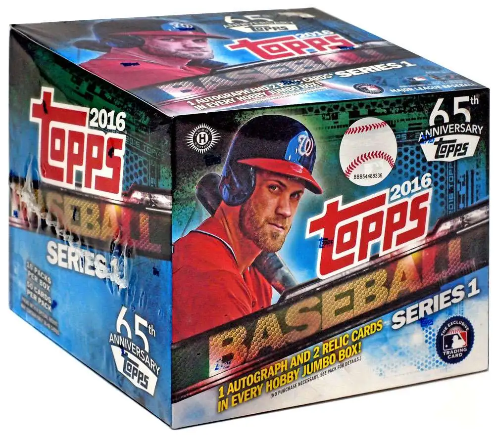 MLB Topps 2016 Series 1 Baseball Trading Card JUMBO Box 10 Packs - ToyWiz