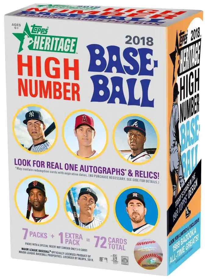 MLB Topps 2018 Heritage High Number Baseball Trading Card BLASTER Box [8 Packs]