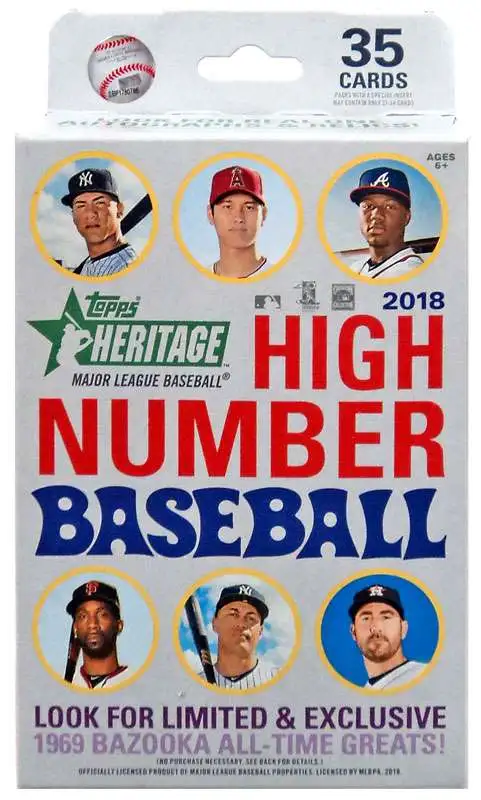 MLB Topps 2018 Heritage High Number Baseball Trading Card HANGER Box [35 Cards]