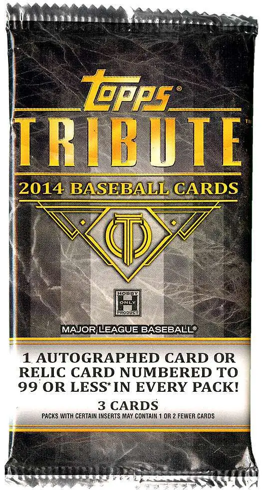 MLB Topps 2014 Tribute Baseball Trading Card HOBBY Pack [3 Cards, 1 Autograph OR Relic Card!]