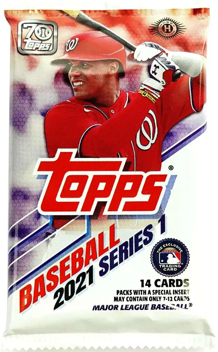 MLB Topps 2021 Series 1 Baseball Trading Card HOBBY Pack 14 Cards - ToyWiz