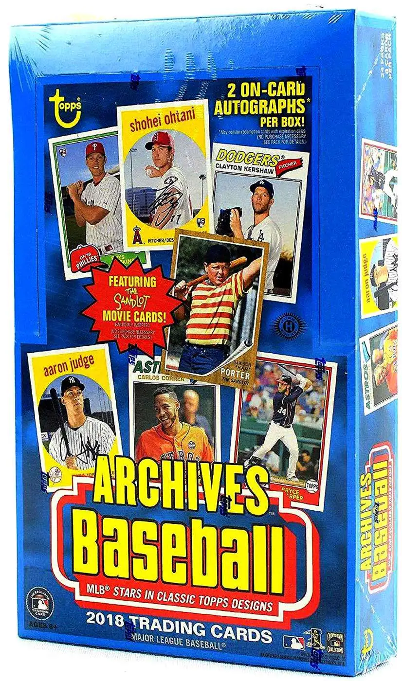 MLB Topps 2018 Archives Baseball Trading Card HOBBY Box 24 Packs, 2