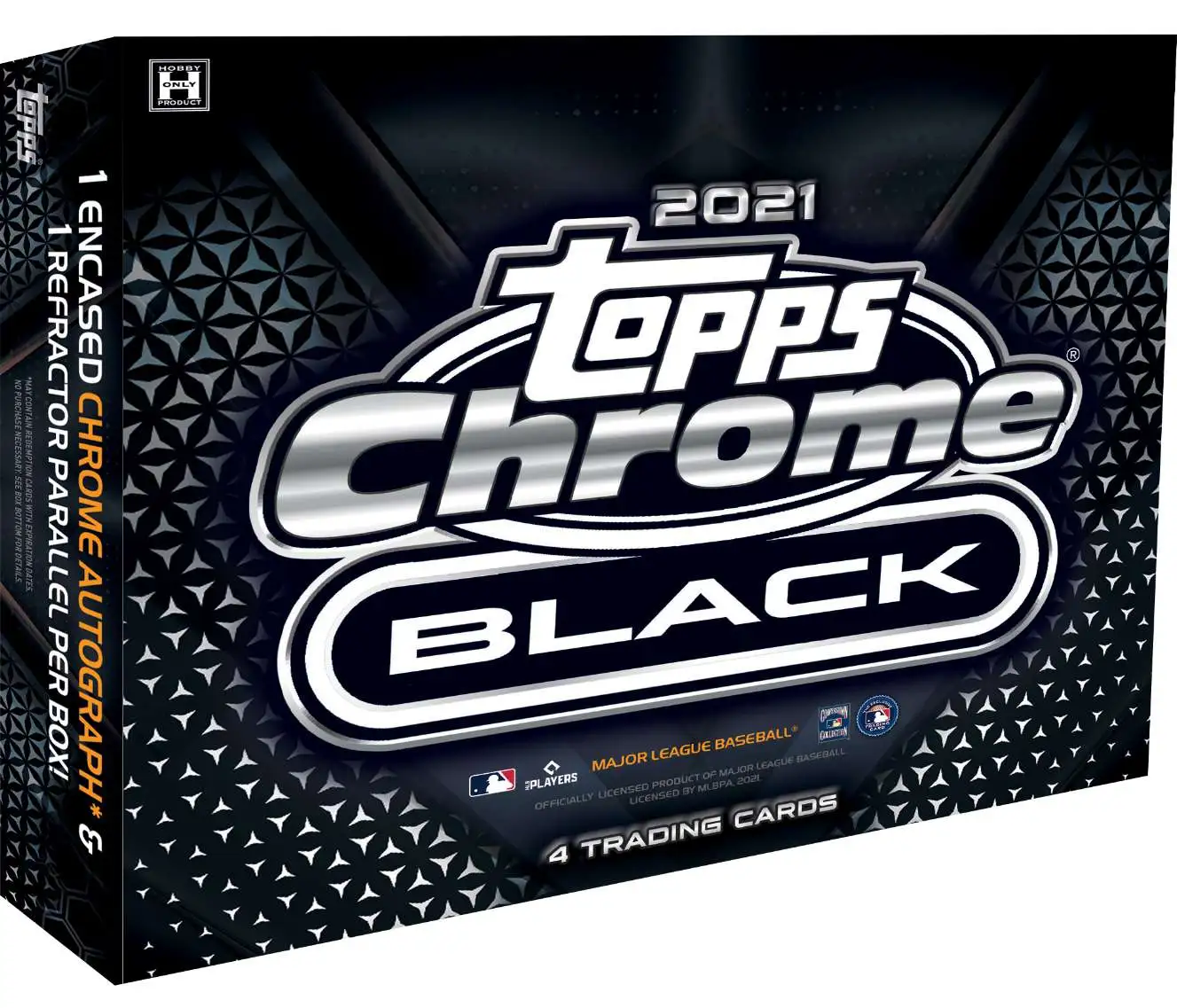 MLB Topps 2021 Chrome Black Baseball Trading Card HOBBY Box [1 Encased Autograph & 1 Refractor Parallel]