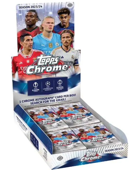 UEFA Topps 2023-24 Chrome Club Competitions Soccer Trading Card HOBBY Box [20 Packs]