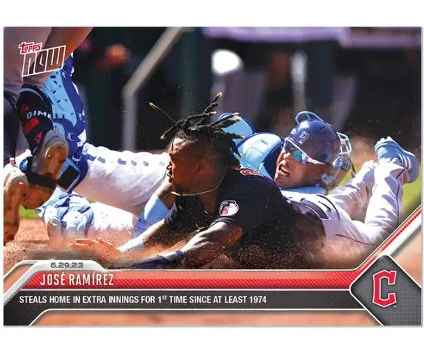 MLB Cleveland Indians 2023 Topps Now Baseball Single Card Jose Ramirez  Exclusive 509 Steals Home in Extra Innings for the 1st Time Since At Least  1974 - ToyWiz
