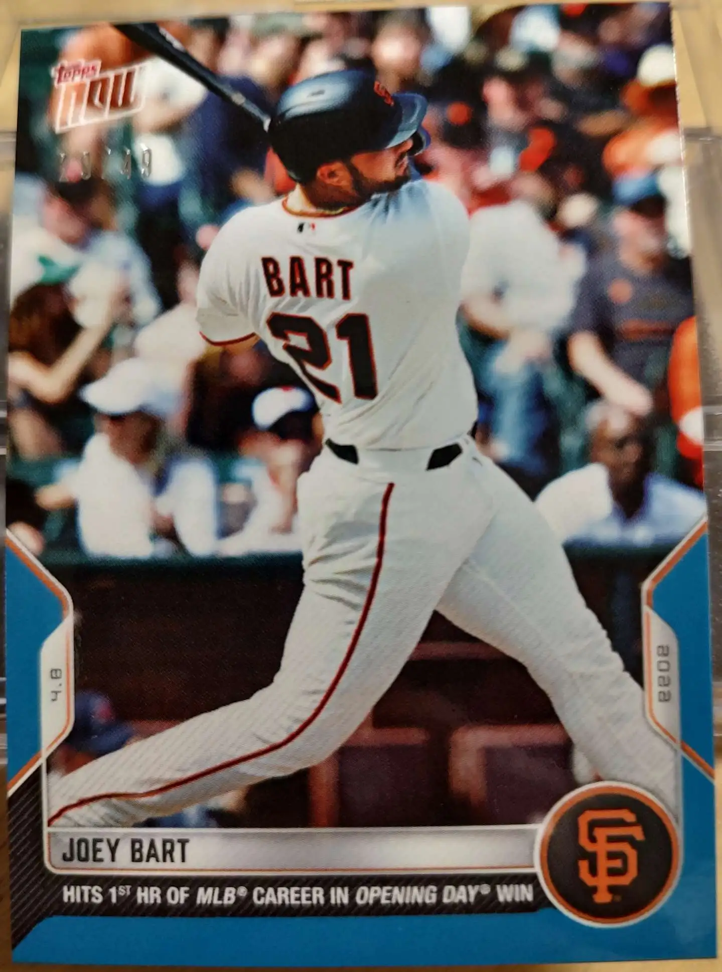MLB 2022 NOW Baseball Joey Bart Exclusive #13 [Blue Parallel, 29/49]