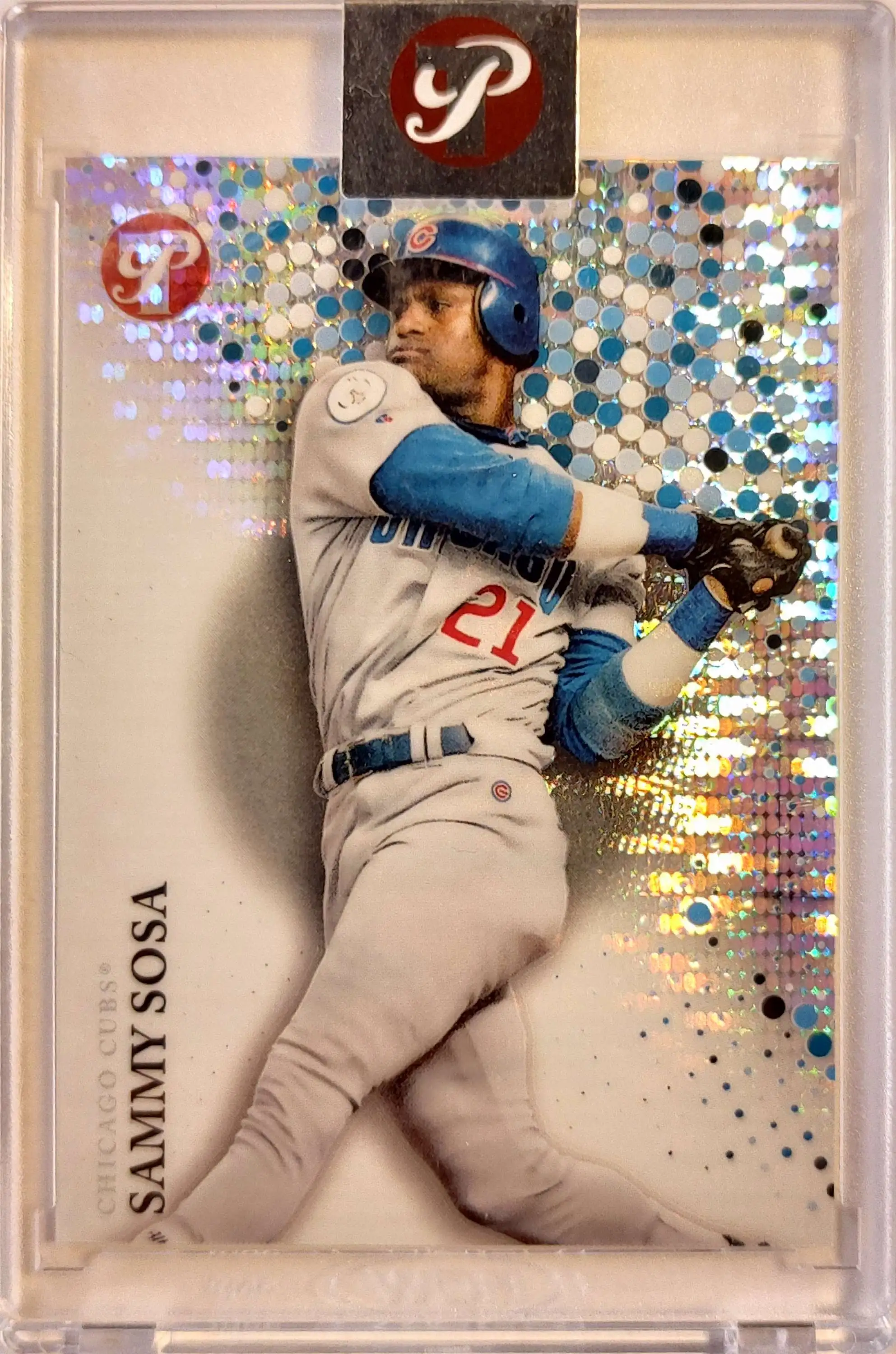 MLB 2022 Topps Pristine Sammy Sosa Trading Card 100 Blue Encased