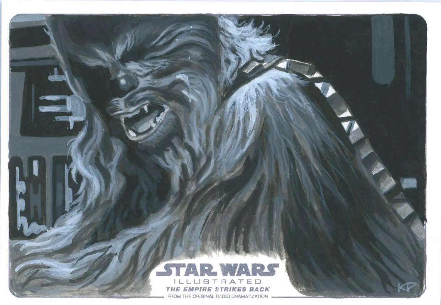 Star Wars The Empire Strikes Back 2015 Topps Illustrated 1/1 Kris Penix Chewbacca [Sketch Card]